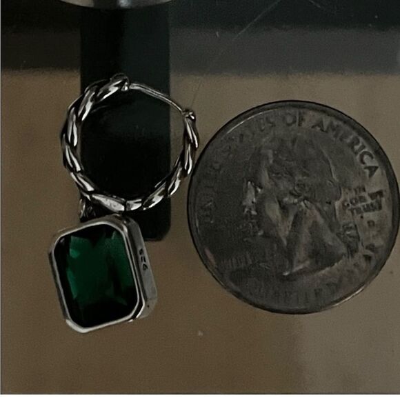 The Emerald Punk Rock drop earrings in 925 silver - Picture 5 of 11